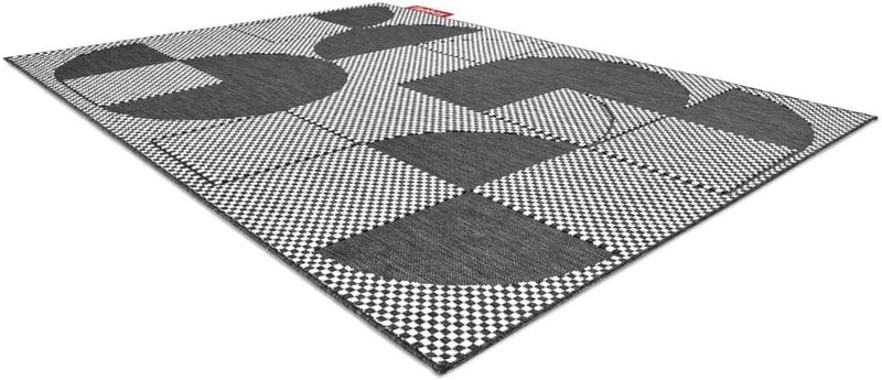 Fatboy Carpretty Petit Jigsaw Carpet | Indoor & Outdoor| Easy to clean | UV-resistant | Combined multi-level weaving | Anti-static | Marta Veludo | 100% Polypropylene | 160x230 cm - Black/White - Image 4